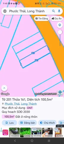 Bán Đất 100m2 có sẵn 100 m2 thổ cư giá 900 triệu tại - Chọn - Xã Phước Bình Huyện Long Thành Đồng Nai