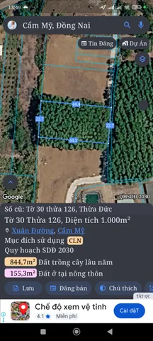 Bán Đất 1000m2 giá 2 tỷ tại Xã Thừa Đức Huyện Cẩm Mỹ Đồng Nai