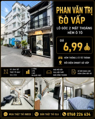 Bán Nhà riêng 40m2 có sẵn 40 m2 thổ cư giá 6.99 tỷ tại Đường Phan Văn Trị Phường 11 Quận Gò Vấp TP. Hồ Chí Minh