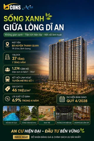 Bán Căn hộ chung cư 52m2 giá 2.4 tỷ tại Đường Thống Nhất Phường Dĩ An Thành phố Dĩ An Bình Dương