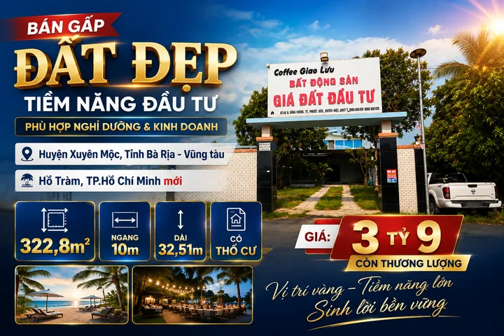Bất động sản nghĩ dưỡng toạ lạc tại Thị Trấn Phước Bửu, Huyện Xuyên Mộc, Tỉnh Bà Rịa - Vũng Tàu