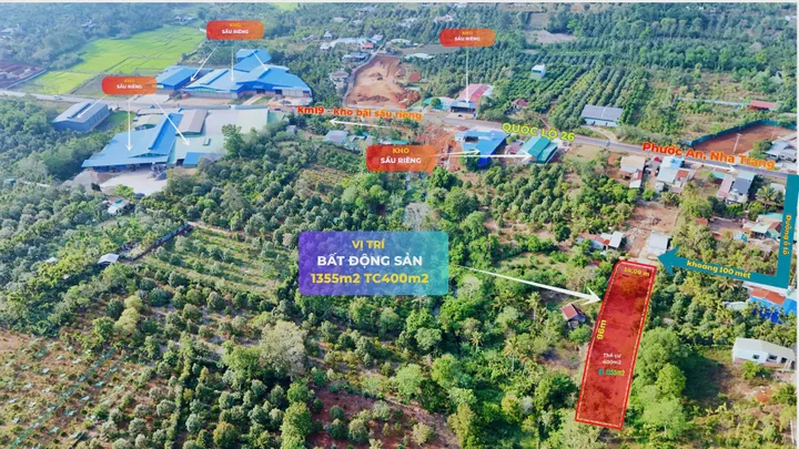 Bán Đất 925.2m2 có sẵn 400 m2 thổ cư giá 2.39 tỷ tại Xã Ea Kênh Huyện Krông Pắc Đắk Lắk