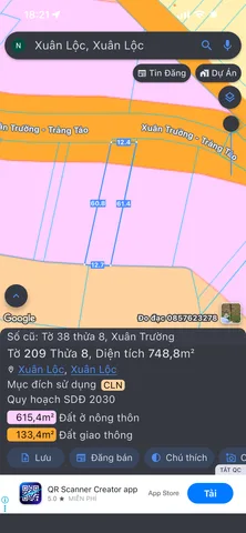 Bán Đất 748m2 giá 1.8 tỷ tại Đường Nhựa Xuân Trường Trảng Táo Xã Xuân Trường Huyện Xuân Lộc Đồng Nai
