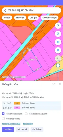 Bán đất mặt tiền đường Võ Văn Bích , xã Bình Mỹ tdt 2764m2 ( 300m2 thổ ) giá 30 tỷ