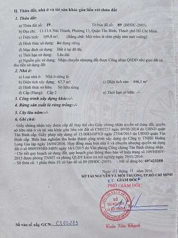 Bán Nhà Mặt Tiền 11-11A Núi Thành, Phường 13, Quận Tân Bình