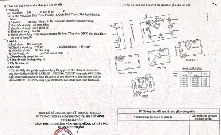 Bán Nhà Mặt Tiền 98A Đặng Thùy Trâm, Phường 13, Quận Bình Thạnh