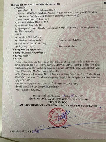 Bán Nhà Mặt Tiền 147 Ni Sư Huỳnh Liên, Phường 10, Quận Tân Bình