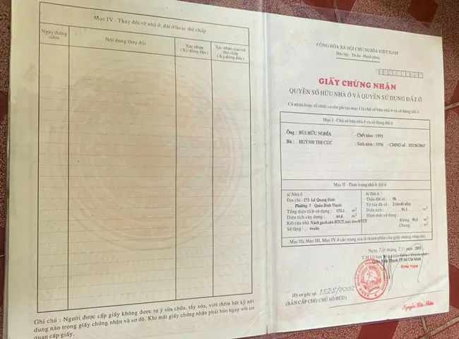 Bán Nhà Mặt Tiền 273 Lê Quang Định, Phường 7, Quận Bình Thạnh