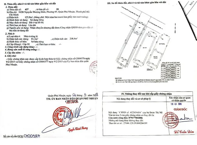 Bán Nhà Mặt Tiền 302B Nguyễn Thượng Hiền, Phường 5, Quận Phú Nhuận