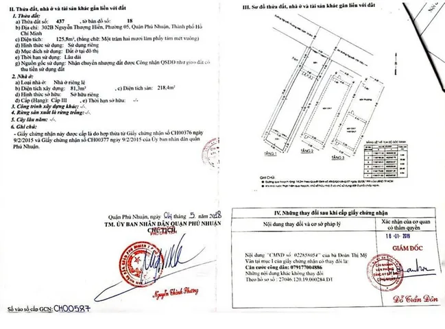 Bán Nhà Mặt Tiền 302B Nguyễn Thượng Hiền, Phường 5, Quận Phú Nhuận