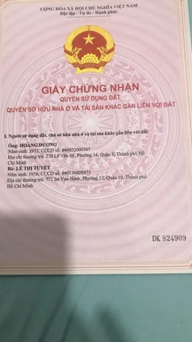 Bán Nhà Mặt Tiền 270 Lê Văn Sỹ, Phường 14, Quận 3