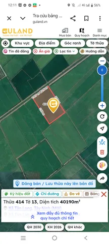 Bán Đất 40000m2 giá 35 tỷ tại Xã Long Thạnh Huyện Thủ Thừa Long An