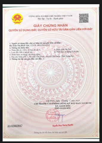 ĐẤT THỔ CƯ - SỔ HỒNG RIÊNG - NGAY TRUNG TÂM PHƯỜNG CẦN ĐƯỚC MỚI