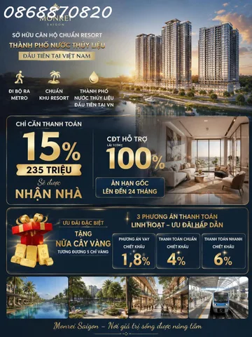 🔥 **MONREI SAIGON – CHỈ CẦN 15% ĐÃ CÓ CƠ HỘI NHẬN NHÀ!** 🔥