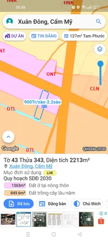 Bán Đất 2200m2 giá 2 tỷ tại Xã Xuân Đông Huyện Cẩm Mỹ Đồng Nai