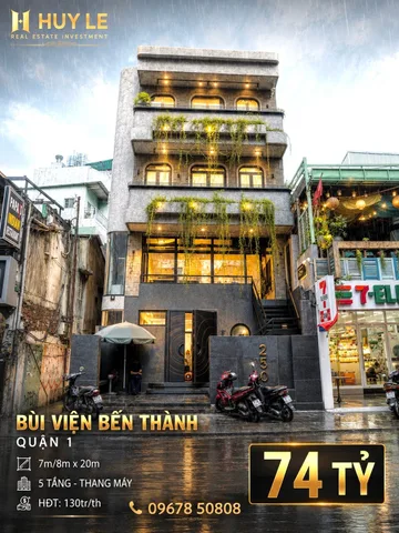 [7m/8m x 20m - 5 tầng - thang máy] Mặt tiền Bùi Viện Bến Thành Quận 1