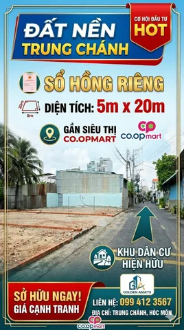 💥Bán Đất mặt tiền Trung Chánh gần Coopmart 4.5 tỷ tại Đường Nguyễn Ảnh Thủ  Hóc Môn sát Quận 12 giá tốt