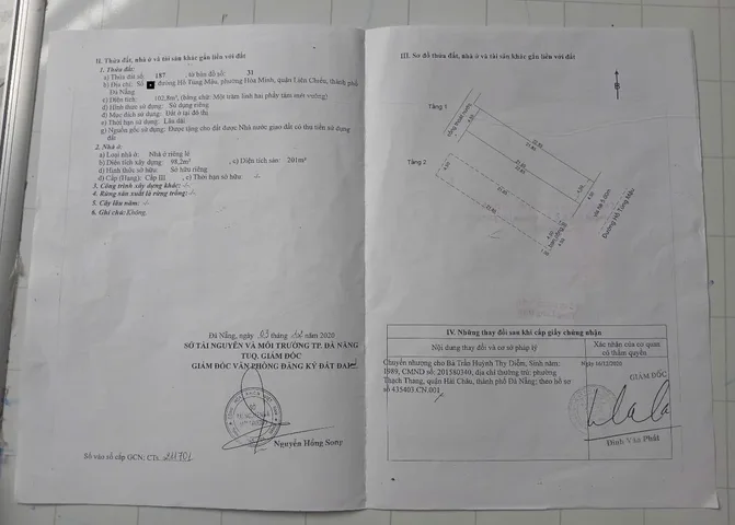 Bán Nhà riêng 108 m2 tại Đường Hồ Tùng Mậu Phường Hòa Minh Quận Liên Chiểu Đà Nẵng