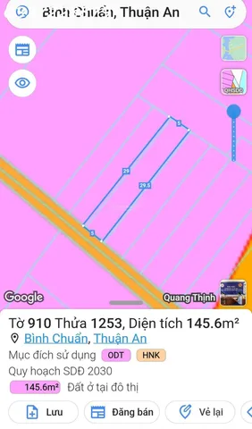 Bán Đất tại Đường Bình Chuẩn 34, 145,5m2 (80m2 thổ cư) siêu hot giá tốt 3tỷ99