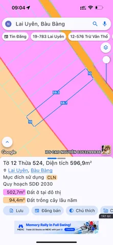 Bán Đất 589m2 giá 3.2 tỷ tại đường Lai Uyên Thị trấn Lai Uyên Huyện Bàu Bàng Bình Dương
