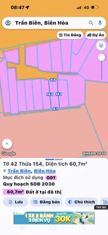 Bán Nhà riêng 60.7m2 có sẵn 60.7 m2 thổ cư giá 2.75 tỷ tại Phường Quyết Thắng Thành phố Biên Hòa Đồng Nai