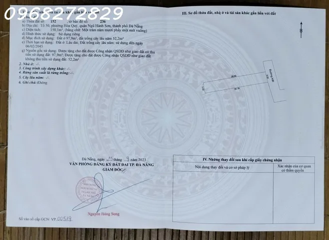BÁN LÔ ĐẤT SIÊU ĐẸP KIỆT MAI ĐĂNG CHƠN ( Cách đường Mai Đăng Chơn 20m)– NGŨ HÀNH SƠN, ĐÀ NẴNG, DT 150,1M2, GIÁ ĐẦU TƯ