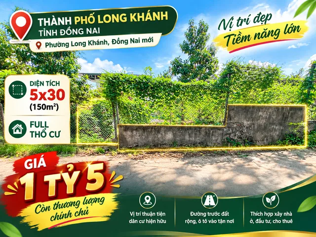Chính chủ bán đất Full thổ cư tại phường Long Khánh, Đồng Nai mới