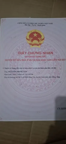 Bán Đất 297m2 có sẵn 50 m2 thổ cư giá 1 tỷ tại 375 ấp 2b xã bình hàng tây,cao lãnh,đồng tháp Xã Bình Hàng Tây Huyện Cao Lãnh Đồng Tháp