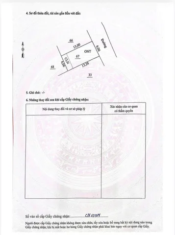 Bán Đất 67m2 có sẵn 67 m2 thổ cư giá 580 triệu tại Xã Cao Dương Huyện Lương Sơn Hòa Bình
