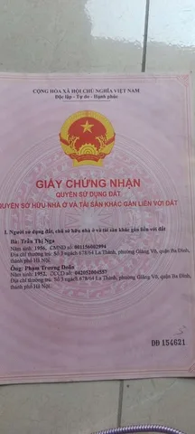 Bán nhà cấp 4 diện tích 43m2 có sẵn 40 m2 thổ cư giá 5.5 tỷ tại Đường La Thành Phường Giảng Võ Quận Ba Đình Hà Nội