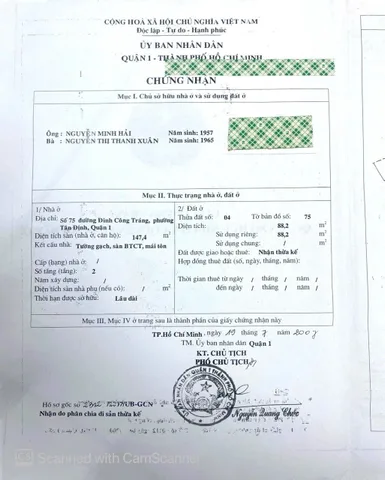 Bán Nhà Mặt Tiền 75 Đinh Công Tráng,Tân Định, Q1