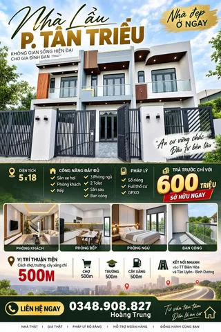 NHÀ LẦU NGAY CHỢ TÂN BÌNH P. TÂN TRIỀU