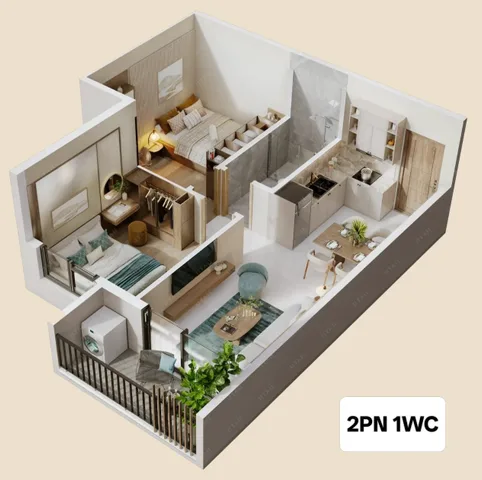 Căn hộ 2PN full nội thất giá 1,7..Ty tầng 18 view Trường học song ngữ Quốc Tế Win Edu