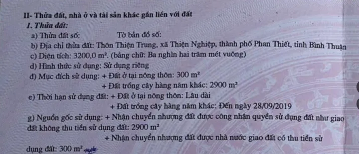 Bán 3200m2 có sẵn 300 thổ cư ở lô hai Hồ Quang Cảnh. LH: 0974090487