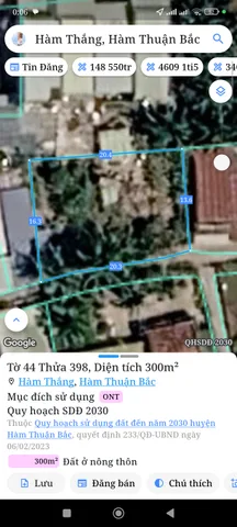 Bán Đất 100m2 có sẵn 100 m2 thổ cư giá 790 triệu tại Xã Hàm Thắng Huyện Hàm Thuận Bắc Bình Thuận