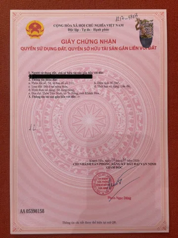Bán Đất 185m2 có sẵn 185 m2 thổ cư giá 3.15 tỷ tại Đường Nguyễn Huệ Xã Vạn Thắng Huyện Vạn Ninh Khánh Hòa