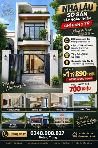 🔥 NHÀ LẦU SỔ SẴN SẮP HOÀN THIỆN - Nhỉnh 1 Tỷ 🔥