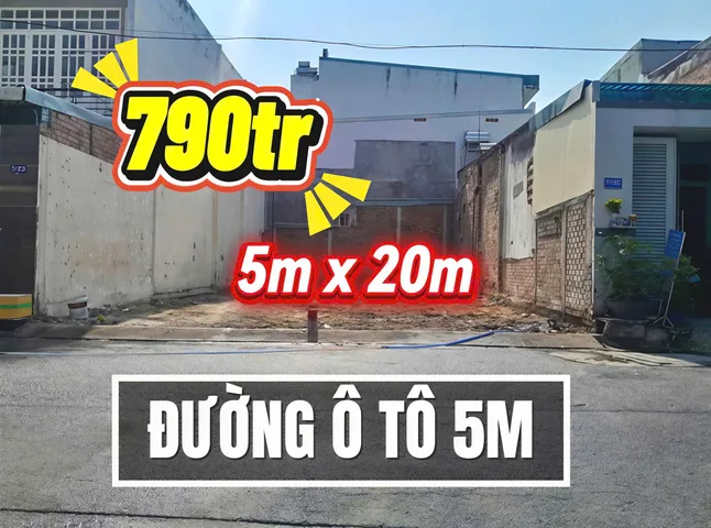 CHỦ NGỘP NGÂN HÀNG CẦN BÁN GẤP MIẾNG ĐẤT 100M2 (5X20), GIÁ 790TR
