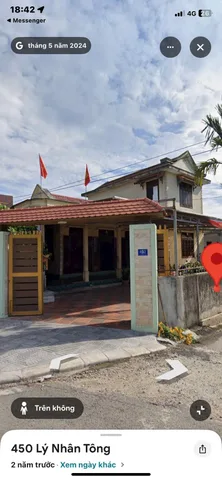 Bán Nhà riêng 480m2 có sẵn 480 m2 thổ cư giá 4.5 tỷ tại 450 Lý Nhân Tông Phường Hương Văn Thị xã Hương Trà Thừa Thiên Huế