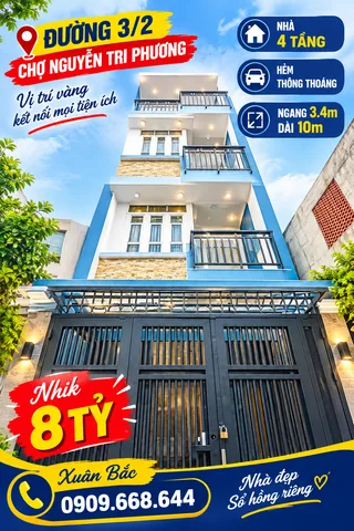 💯 Đường 3/2 * trường Quốc tế VIỆT ÚC 
🍋 Nhà 4 tầng * hẻm thông thoáng 
😛 Giáp Ngô Quyền * ĐH Kinh Tế * Nguyễn Tri Phương