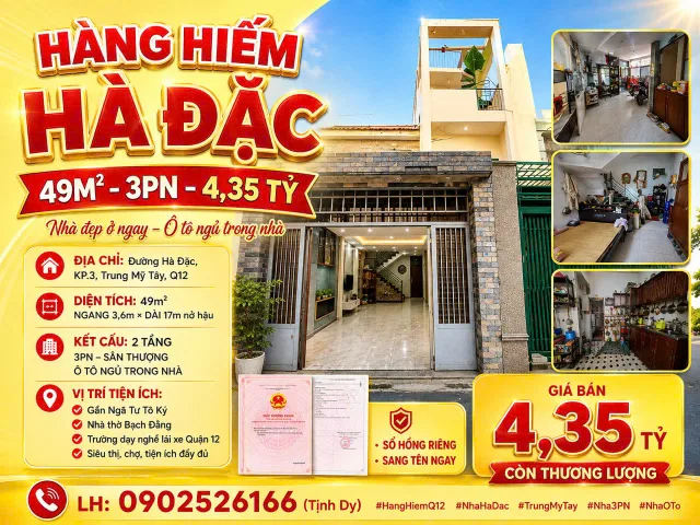 🔥 HÀNG HIẾM HÀ ĐẶC – 49M² - NỞ HẬU – 3PN – 4,35 TỶ 🔥