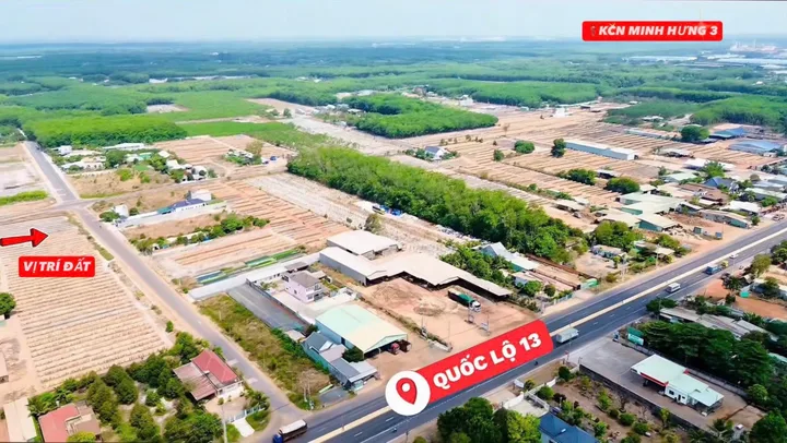 ✅ DT: 5x38m có 40 Thổ Cư sẳn 📌  ĐƯỜNG NHỰA 16m 🧨 cách QUỐC LỘ 13 chỉ 200m