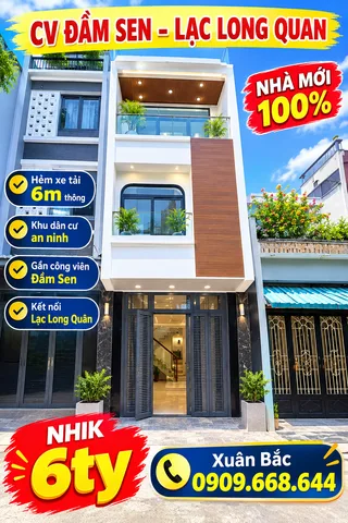 🦀 CV Đam Sen * Lạc Long Quân 
🌲 Hẻm 🚛 thông  * 4pn
💥 Giáp Bình Thới * Lãnh Binh Thăng