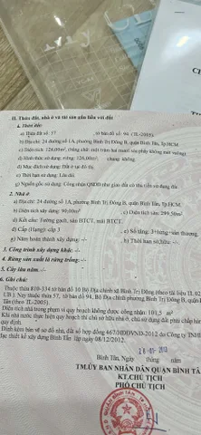 Bán Nhà Mặt Tiền 24 Đường Số 1A, Phường Bình Trị Đông B, Quận Bình Tân