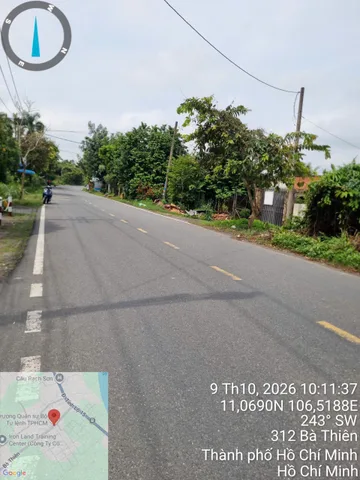 (L745) Đất (có nhà) mặt tiền Bà Thiên, xã Nhuận Đức, dt 626m2, giá 3 tỷ 560
