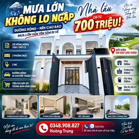 🌧️ MƯA LỚN KHÔNG LO NGẬP – NHÀ LẦU CHỈ 700 TRIỆU! 🔥