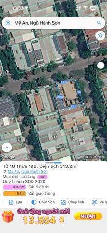 Bán Đất 313m2 có sẵn 313 m2 thổ cư giá 49.5 tỷ tại Đường Hoài Thanh Phường Mỹ An Quận Ngũ Hành Sơn Đà Nẵng