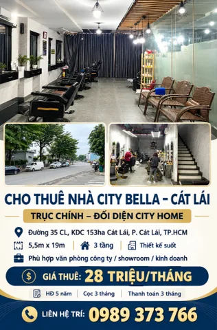 Cho thuê nhà 3 tâng đường 35 Cát Lái, đối diện City Home, dt 5,5x19m, không gian rộng rãi, ưu tiên thuê lâu dài (0989373766)