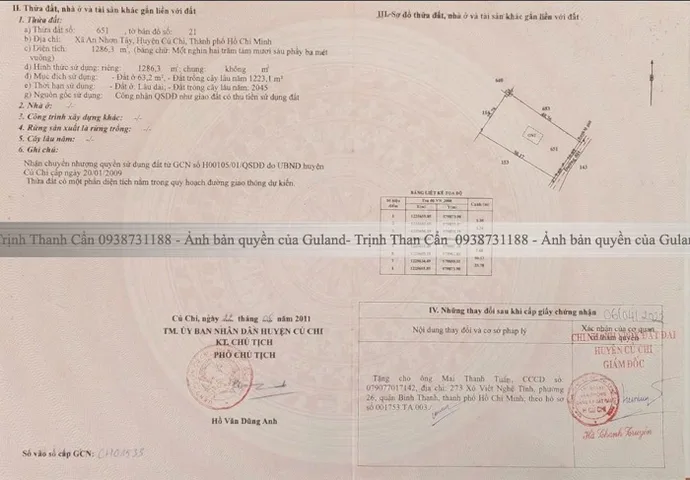 Bán Đất 1286m2 có sẵn 139 m2 thổ cư giá 5.8 tỷ tại Đường Tỉnh Lộ 7 Xã An Nhơn Tây Huyện Củ Chi TP. Hồ Chí Minh