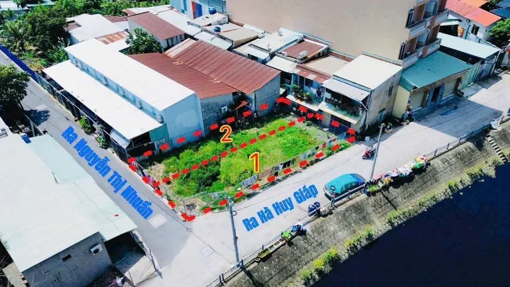 BÁN ĐẤT GÓC 2 MẶT TIỀN KÊNH AN PHÚ ĐÔNG 9 Q12 (5.78X20M = 115M²) SÁT GÒ VẤP GIÁ CHỈ 4.85 TỶ THƯƠNG LƯỢNG